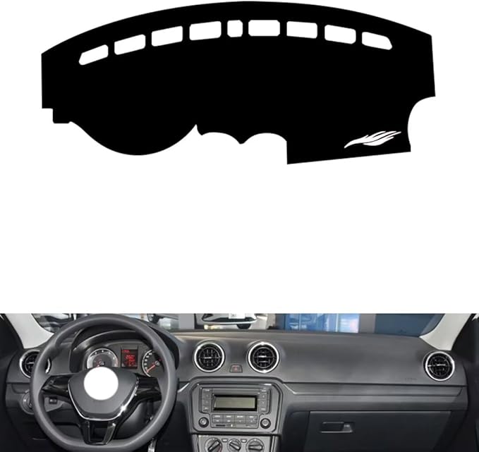 leather dashboard cover Compatible with VW Compatible with Jetta 2013-2019，dash cover（black）