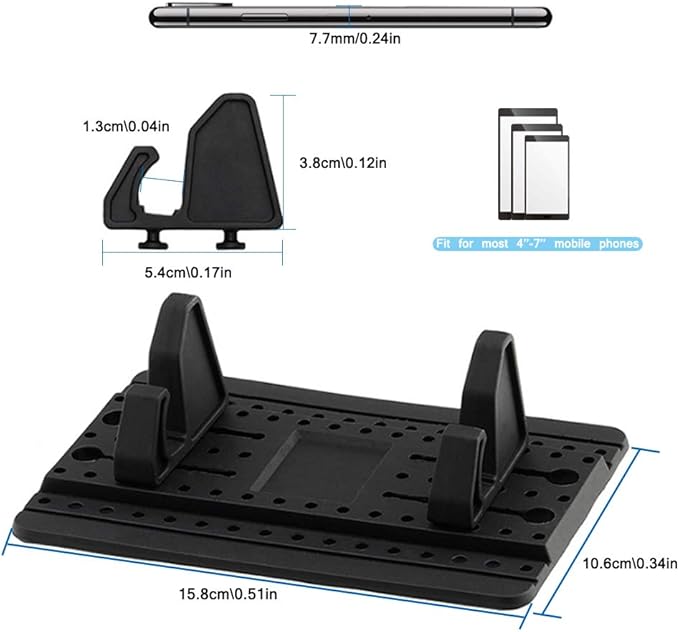 FineGood Phone Holder for Car with Air Vent Brush, Universal Silicone Car Cellphone Mount Antislip Vehicle Mobile Phone GPS Mounting Mat