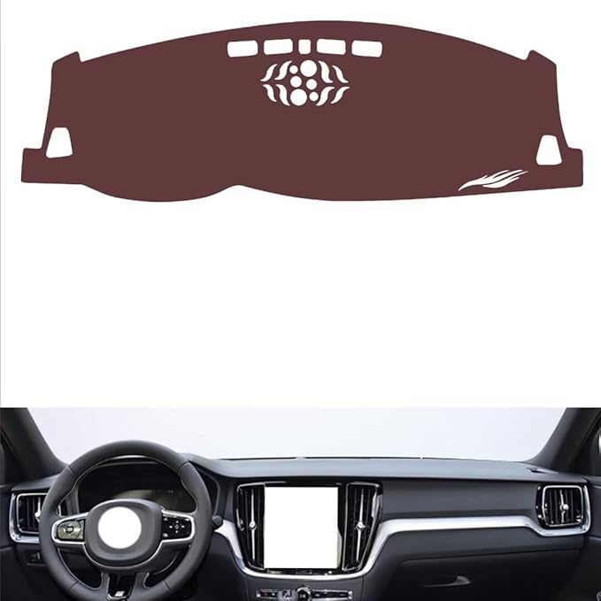 Leather Dashboard Cover Compatible with Volvo S60（NO HUD） 20-2025，Dash Cover, Non-Slip Dash Cover, Dash mat Dashboard Cover, Interior Dash Covers