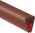 Rubber Edge Trim, Flexible Edge Trim for Sharp Edge, 3/16" U Channel Edge Protector, Self Adhesive Edge Guards for Plywood, Glass, Flexi-Glass and Mirror, 20Ft, Brown Color