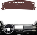 Leather Dashboard Cover Compatible with Buick Envision Plus (Warning Light) 2024,Dash Board Cover mat Anti-Slip Sun-Proof and dust-Proof(Brown)
