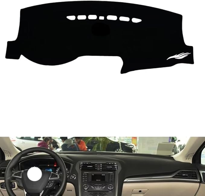 leather dashboard cover Compatible with FORD Mondeo (no speakers) 2013-2020，dash cover（black）