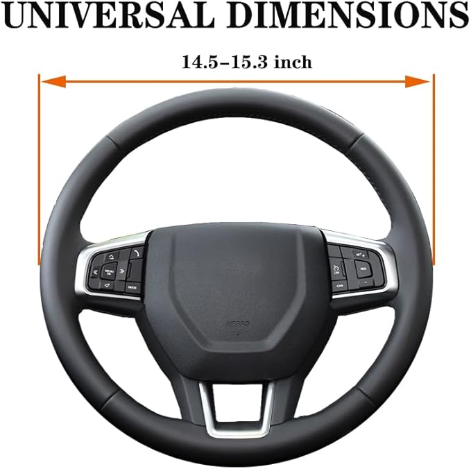 Tri-Color 3 Color Logo Steering Wheel Cover, Elastic Steering Wheel Cover Protector Anti-Slip Durable Universal 15 Inch Compatible with Toyota Vehicle Truck SUV. (White Gray B2)