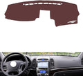 Leather Dashboard Cover Compatible with HyundaiHyundai Santafe 2006-2012,Dash Board Cover mat Anti-Slip Sun-Proof and dust-Proof(Brown)