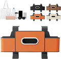Back Seat Car Organizer,3 in 1 Car Backseat Storage Box with Cup Holder,Tissue Box,Trash Bin&Hooks,Multifunctional Waterproof Storage for Hold Phones Snacks Drinks Handbags (1, Orange)
