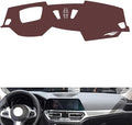 Leather Dashboard Cover Compatible with BMW M3 (HUD 2021,Dash Board Cover mat Anti-Slip Sun-Proof and dust-Proof(Brown)