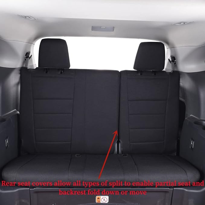 coverdream Grand Highlander Seat Covers for 2024 2025 2026 Toyota Grand Highlander SUV,2nd Row 40/60 Split,Fully Covered,UV Resistant Polyester Car Seat Protector(Full Set,Black)