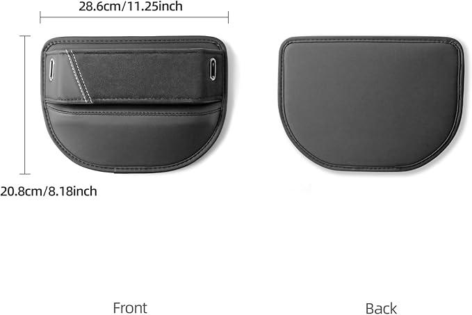 BETTERHUMZ Car Side Seat Storage Box Compatible with BMW 1 2 3 4 5 6 7 Series X1 X2 X3 X4 X5 X6 X7 Suede Leather Car Seat Gap Filler Organizer Accessories (Black)