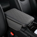 Car Center Console Cushion for Chevrolet Blazer 2006-2018 2019-2025, Nappa Leather Memory Foam Armrest Cover with Side Storage Pockets, Auto Elbow Support Pad 1pc,Grey
