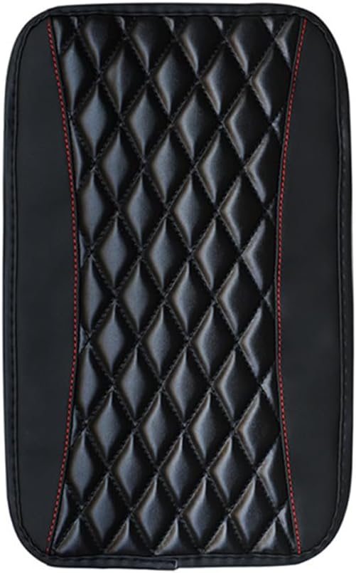 Leather Car Armrest Box Pad for Corvette C8 Stingray/C8 Coupé/C8 Z06/C8.R/C8 LT2 LT6 2019-2023 Waterproof Armrest Center Console Protector Cover Universal Arm Rest Cushion,Black, normal