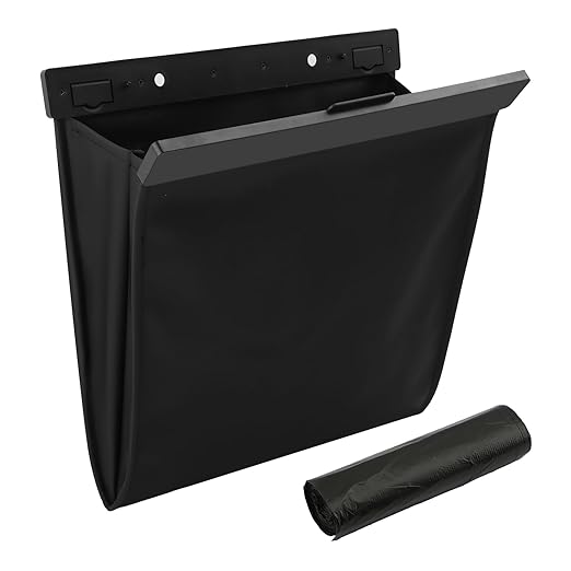 Car Trash Bag, Foldable Car Garbage Can Bin and Storage Bag Hanging Ca-r Trash Bag for Front Back Seat Multi-Purpose Suspended for Sedans, SUVs & Trucks(Color:Leather)