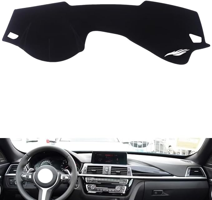 leather dashboard cover Compatible with BMW 4 series (No speaker 2013-2019，dash cover（black）