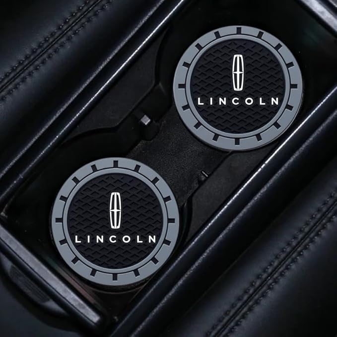 Silicone 2PCS Car Cup Mat Holder Coasters Compatible with Lincoln MKC Nautilus Aviator Navigator MKZ Continental, Non-Slip Car Coasters for Cup Holder Interior