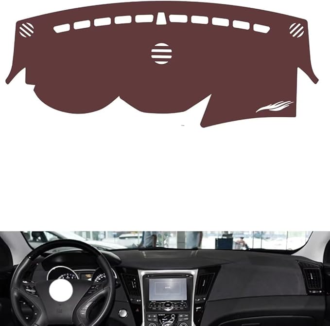 Leather Dashboard Cover Compatible with HyundaiHyundai Sonata Ⅷ (Speaker) 2011-2014，Dash Cover, Non-Slip Dash Cover, Dash mat Dashboard Cover, Interior Dash Covers