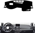 leather dashboard cover Compatible with Audi Q2L (HUD)，dash cover（black）