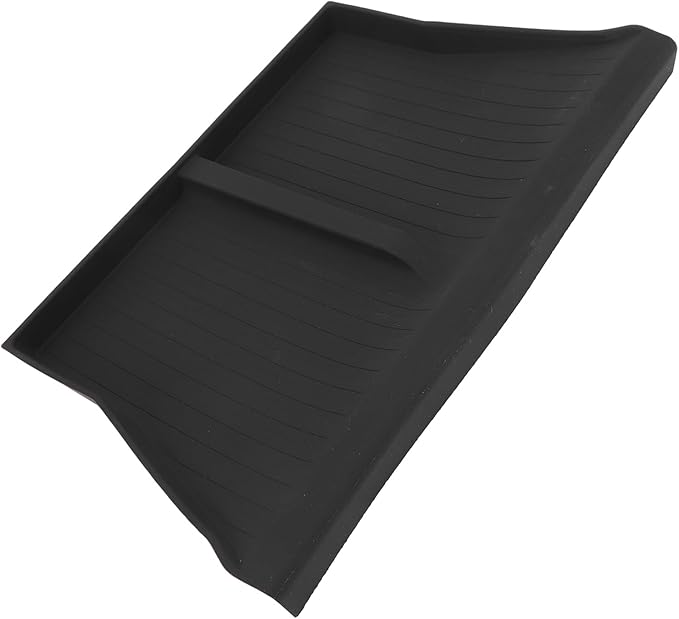 Center Console Wireless Charging Mat, Easy to Clean Anti Slip Phone Charging Silicone Pad, Interior Accessories for Car Phone Stand, Dash Mat with Holder (Black W240004607)