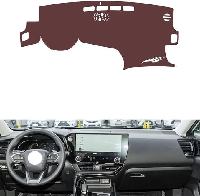 Leather Dashboard Cover Compatible with LEX NX (Upper Left Corner HUD 2022-2024,Dash Board Cover mat Anti-Slip Sun-Proof and dust-Proof(Brown)