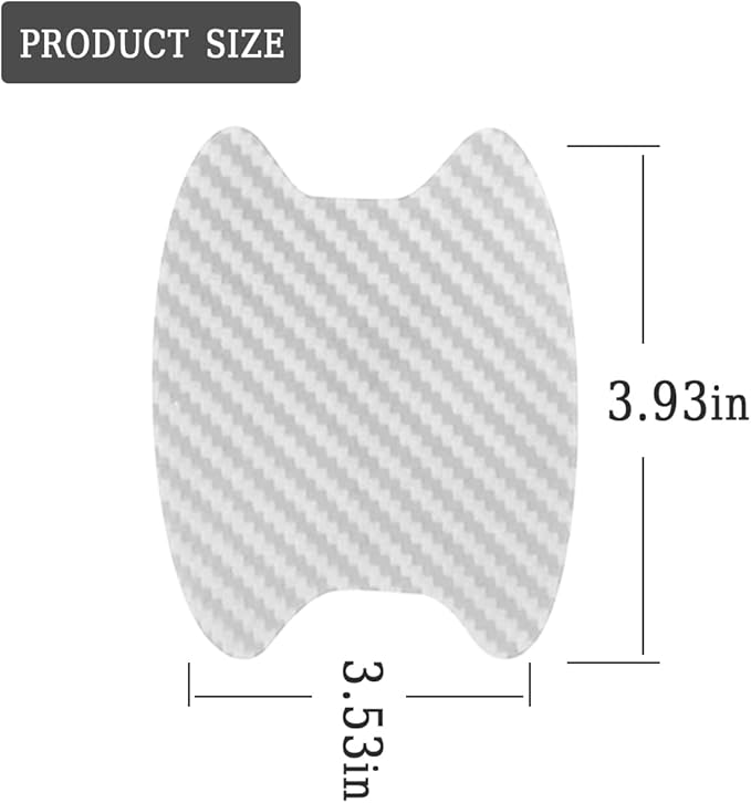 8PCS Car Door Handle Sticker, Carbon Fiber Anti-Scratches Car Door Cup Protector, Non-Marking Auto Door Handle Protective Film for All Cars (Silver/8 PCS)