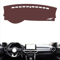 Leather Dashboard Cover Compatible with Kia K3 (Cerato) 2019,Dash Board Cover mat Anti-Slip Sun-Proof and dust-Proof(Brown)
