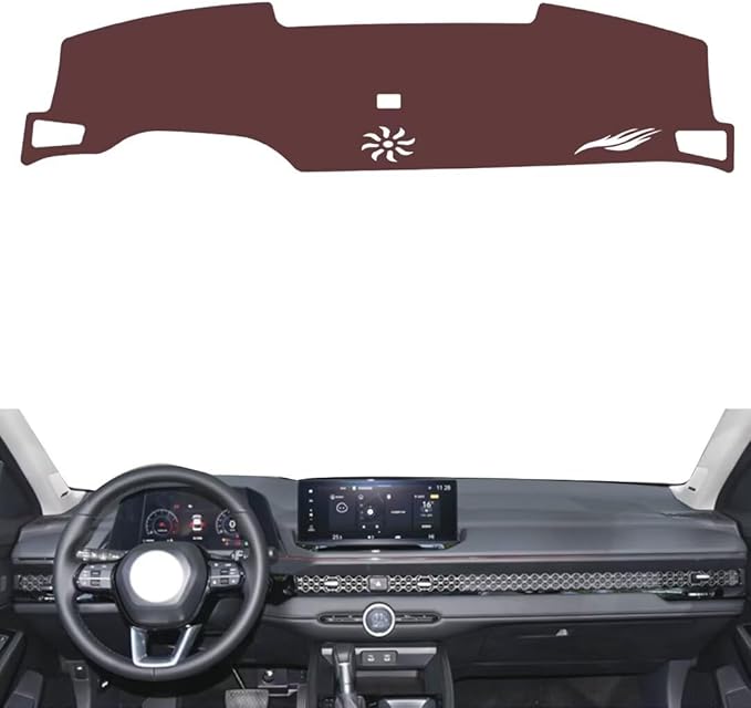 Leather Dashboard Cover Compatible with Honda Accord Ⅺ (NO HUD,Dash Board Cover mat Anti-Slip Sun-Proof and dust-Proof(Brown)