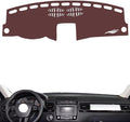 Leather Dashboard Cover Compatible with VW Touareg 2011-2018,Dash Board Cover mat Anti-Slip Sun-Proof and dust-Proof(Brown)