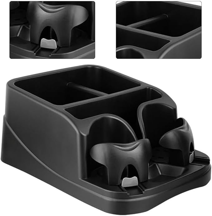 Small Center Console for Cars, Trucks, Minivans, SUVs, Vehicle Organizer, Cup Holders, Car Seat Organizaer with 2 Adjustable Cup Holders for Sliding Door Hinge 2K0843397