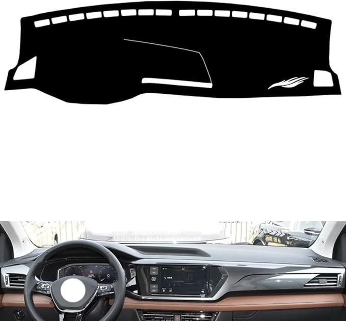 leather dashboard cover Compatible with VW Tharu 2019-2022，dash cover（black）