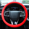 Cool Anti-Slip Silicone Steering Wheel Protector - Universal Car Steering Wheel Protective Cover - Summer Easy to Clean Silicone Car Steering Wheel Cover (Red)