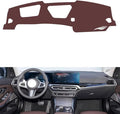 generic leather dashboard cover Compatible with BMW I4 (HUD 2022，dash cover, Non-Slip Dash Cover, Dash mat Dashboard Cover, Interior Dash Covers, brown