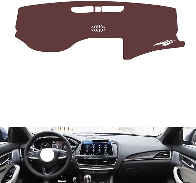 Leather Dashboard Cover Compatible with Cadillac CT5（No Warning Light） 2020-2023，Dash Cover, Non-Slip Dash Cover, Dash mat Dashboard Cover, Interior Dash Covers