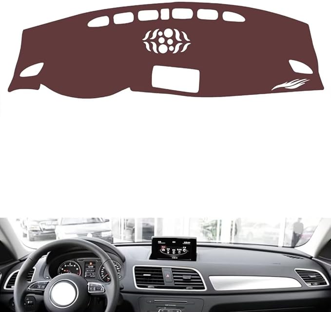 Leather Dashboard Cover Compatible with Audi Q3 2013-2018，Dash Cover, Non-Slip Dash Cover, Dash mat Dashboard Cover, Interior Dash Covers
