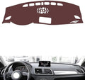 Leather Dashboard Cover Compatible with Audi Q3 2013-2018,Dash Board Cover mat Anti-Slip Sun-Proof and dust-Proof(Brown)