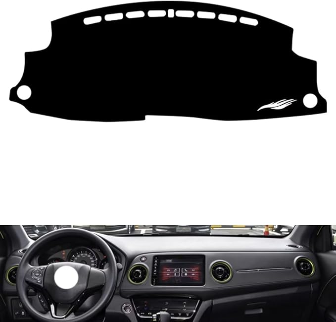 leather dashboard cover Compatible with HONDA HRV 2015-2022，dash cover（black）