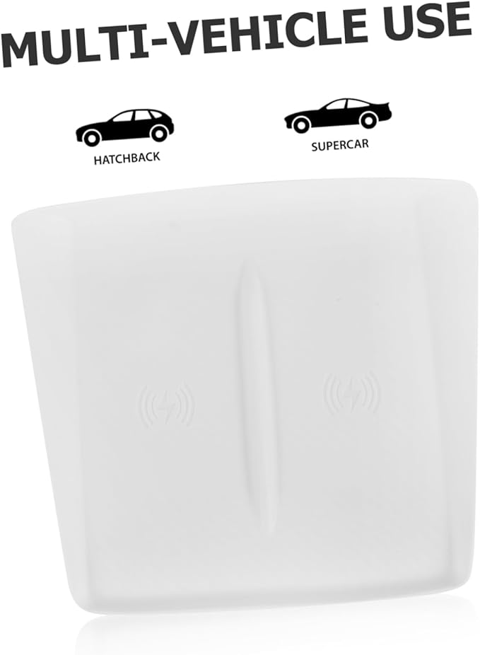 TEHAUX Charging Pad Silicone Mat Non- Phone Charger Compatible Center Console Easy Installation Car Interior Accessory White