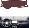 Leather Dashboard Cover Compatible with VW Lavida 2023,Dash Board Cover mat Anti-Slip Sun-Proof and dust-Proof(Brown)