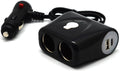 Cliff Top USB C Car Charger Splitter, Dual 12V Cigarette Lighter Socket with PD USB-C and QC3.0 Ports, 12V/24V Car Outlet Power Splitter Adapter for Phones GPS Dash Cam