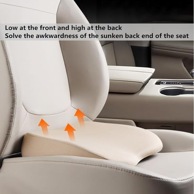 Car Seat Cushion for Driving,Car Booster Seat Cushion for Short Drivers,Portable Driver Seat Cushion to Raise Height 3.5 in,Office Chair Back Support Pillow for Lower Back Pain Relief