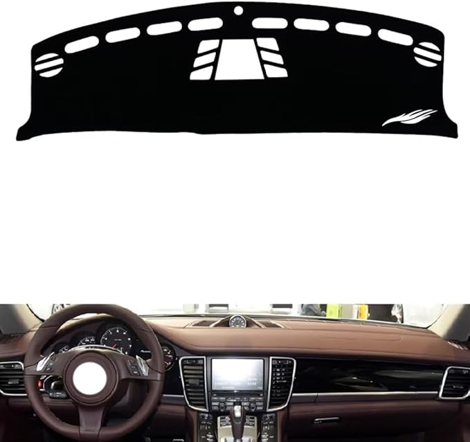 leather dashboard cover Compatible with Porsche Panameraa (compass，dash cover（black）