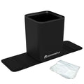 HAUSSIMPLE Car Trash Can with 20 Disposable Bags, 0.8 Gallon Medium Car Garbage Bin with Stability Base Flap & Spikes for Car Humps and Flat Floors, Durable Plastic Auto Trash Container