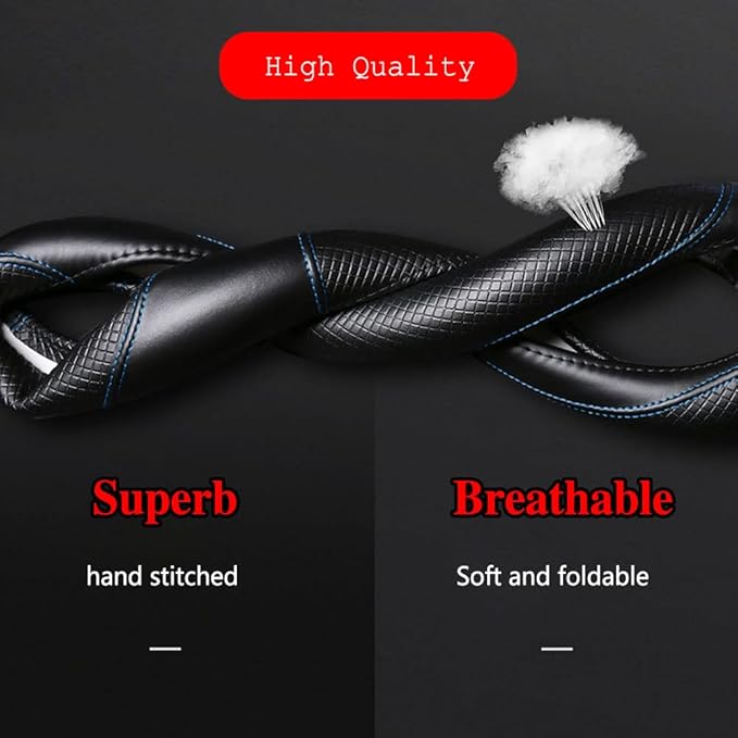 Car Steering Wheel Cover, Steering Wheel Cover for Men and Women, 15 Inch Microfiber Leather Auto Steering Wheel C Over, PU Leather Car Steering Wheel Cover Fit for Most Cars, SUVs, Trucks