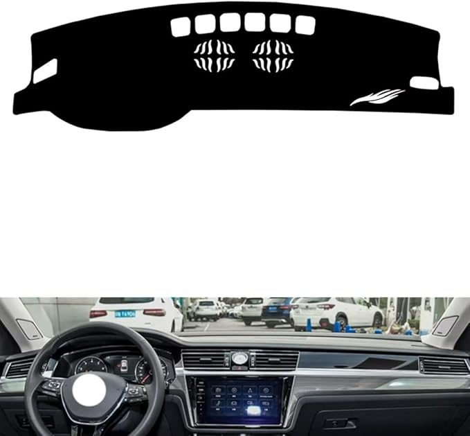 leather dashboard cover Compatible with VW Phideon，dash cover（black）