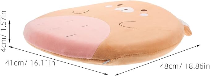 Happyyami Ergonomic Memory Foam Car Seat Cushion with Lumbar Support, Small Bear Design, Office and Wheelchair Cushion for Driving and Long Sitting Comfort