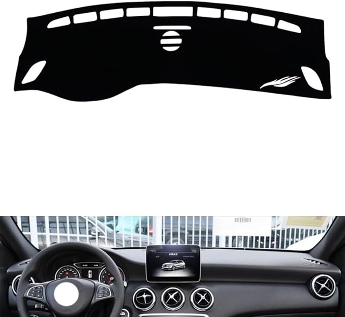 leather dashboard cover Compatible with Mercedes A Class 2013-2018，dash cover（black）