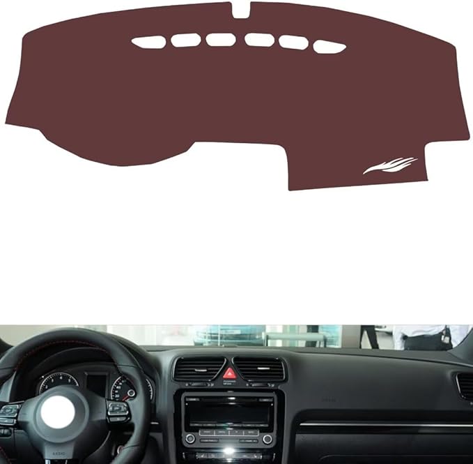 Leather Dashboard Cover Compatible with VW Scirocco 2009-2013，Dash Cover, Non-Slip Dash Cover, Dash mat Dashboard Cover, Interior Dash Covers