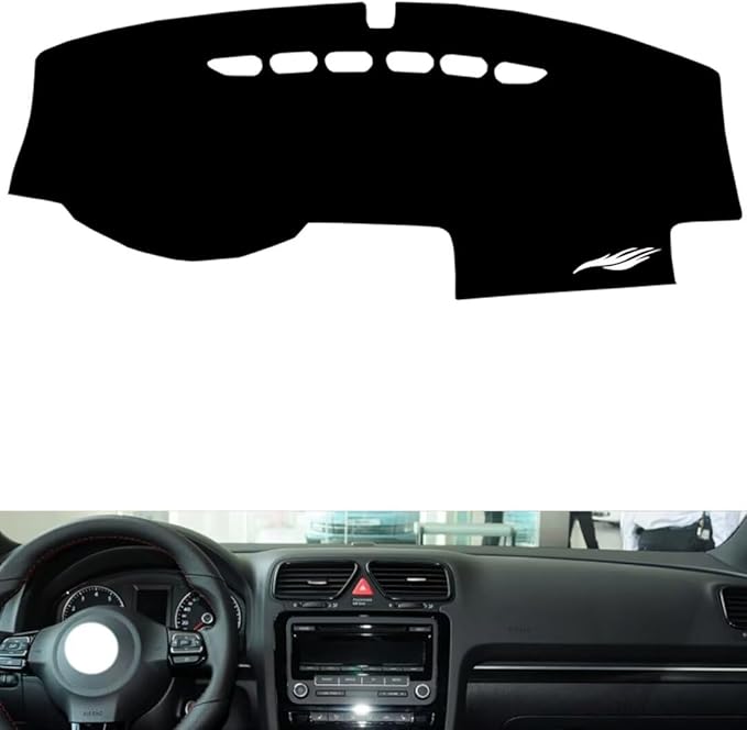 leather dashboard cover Compatible with VW scirocco 2009-2013，dash cover（black）