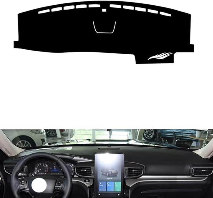 leather dashboard cover Compatible with FORD Explorer（storage box） 2020-2022，dash cover（black）