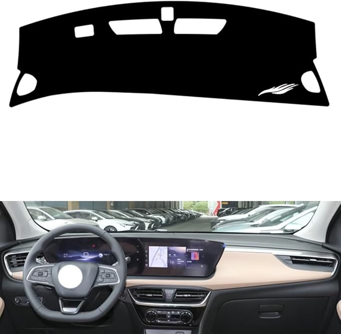 leather dashboard cover Compatible with Buick Encore PLUS 2023，dash cover（black）