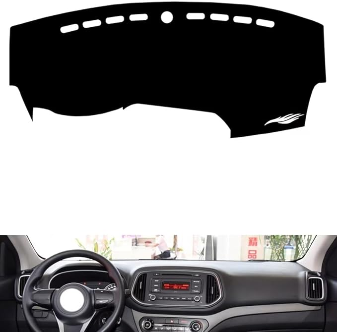 leather dashboard cover Compatible with KIA KX3 2015-2019，dash cover（black）
