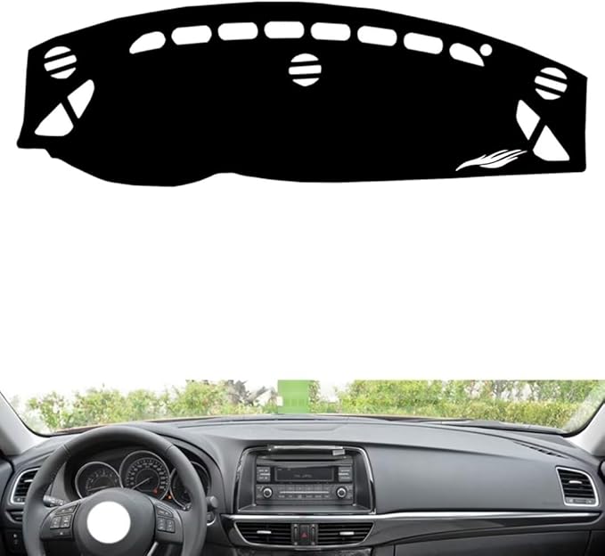 leather dashboard cover Compatible with Mazda 6 Atenza 2014-2015，dash cover（black）