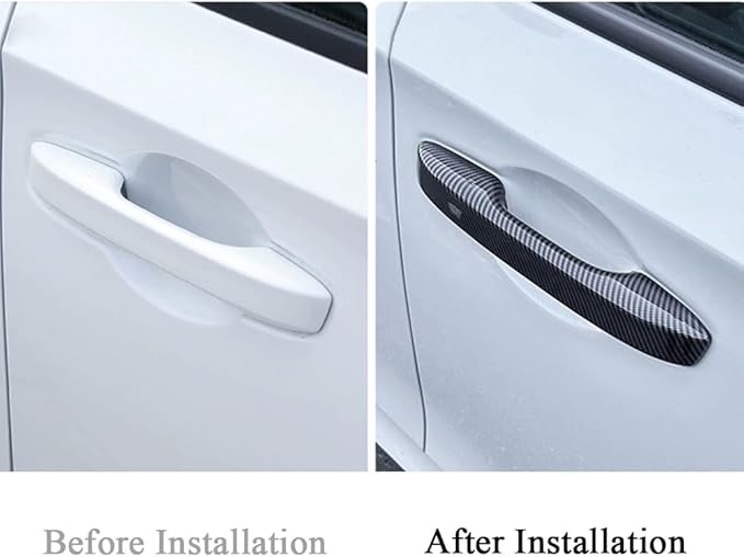 No Adhesive Snap-on Car Door Handle Cover Protector for Honda 11th Gen Civic 2022 2023 2024 2025 2026, Accord CR-V HR-V 2023 2024 2025 2026, Acura Integra 2023~2025 Accessories(2. Carbon Fiber Grain)